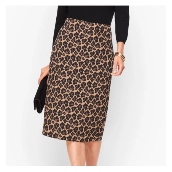 Talbots Dresses & Skirts - TALBOTS | LEOPARD ANIMAL PRINT TEXTURED CAREER PENCIL SKIRT WOMEN'S SIZE 6